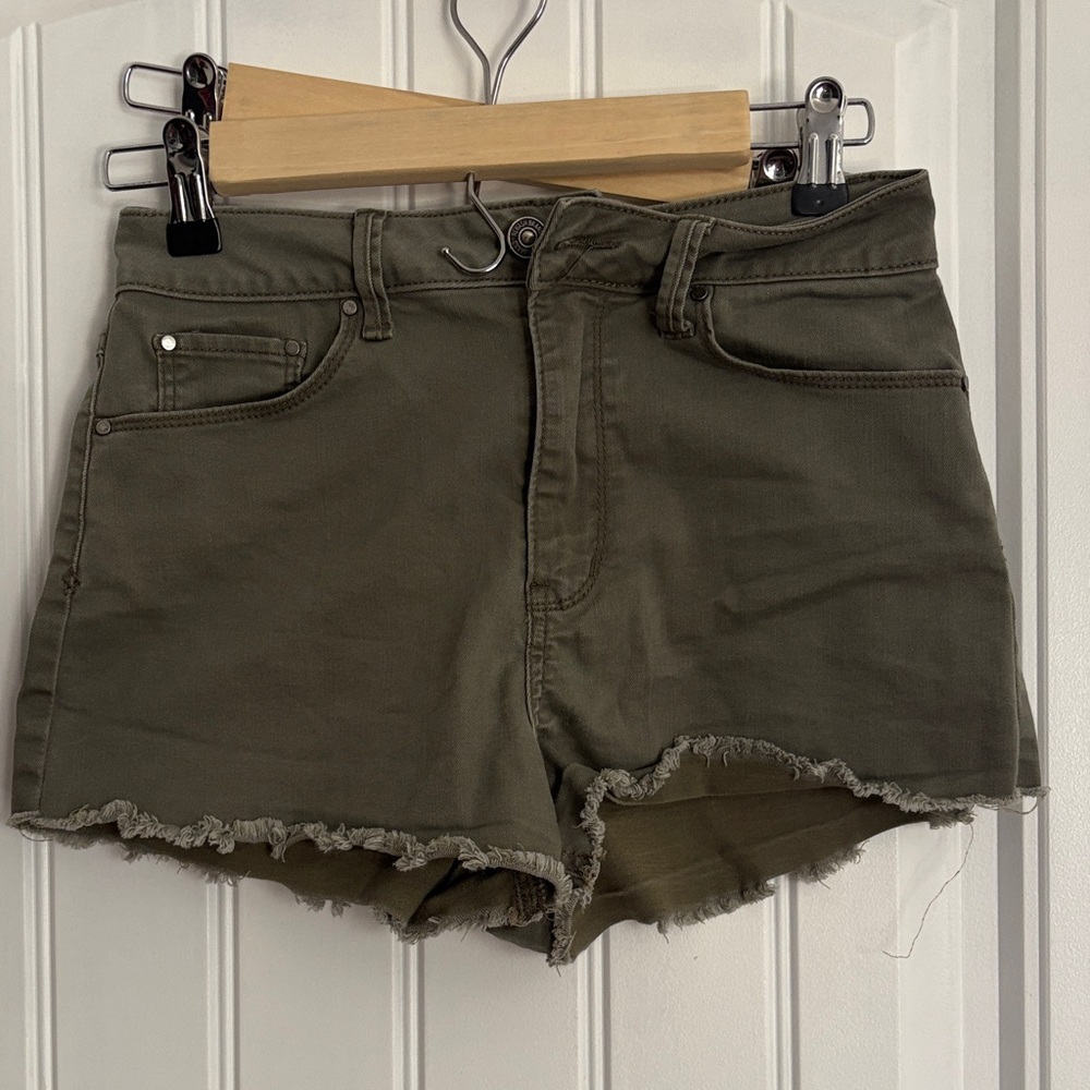 Rewash High Waist Olive Shorts